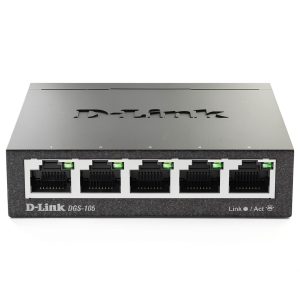 D Link 5 Port Gigabit Switch Metal Fanless Plug Play-0