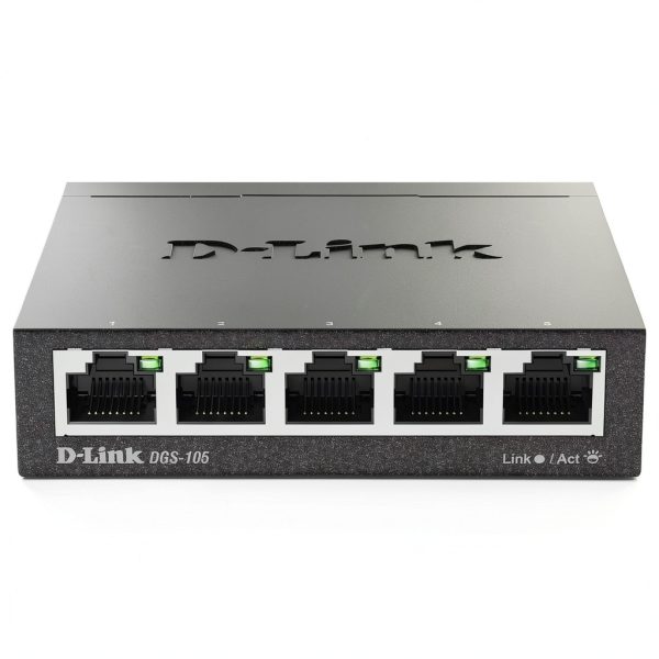 D Link 5 Port Gigabit Switch Metal Fanless Plug Play-0
