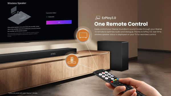 Hisense AX3120Q Soundbar Dolby Atmos Wireless Subwoofer AI-7