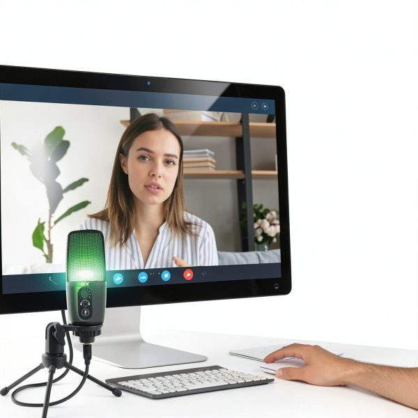 QFX M-192 USB Microphone RGB Lights Gaming Streaming-4