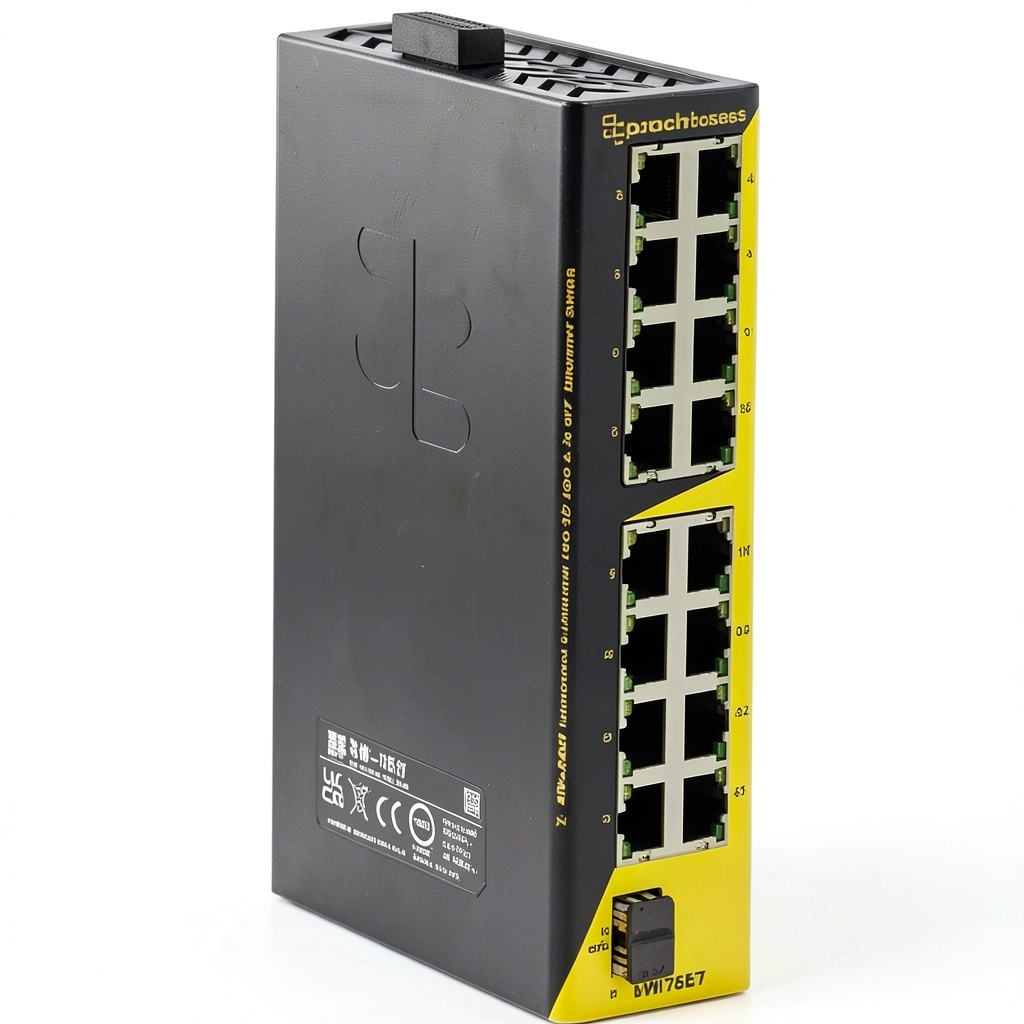 Installing Brainboxes 16‑port Gigabit Ethernet Switch on a 19‑inch rack in a small office