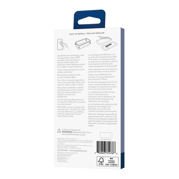 Insignia Anti Reflective Glass Screen Protector iPhone 2-8