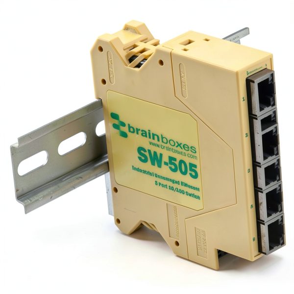 Brainboxes Industrial Ethernet Switch DIN Rail Compact 5-5