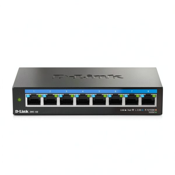 D Link 8 Port 2 5Gb Unmanaged Network Switch Fanless-4