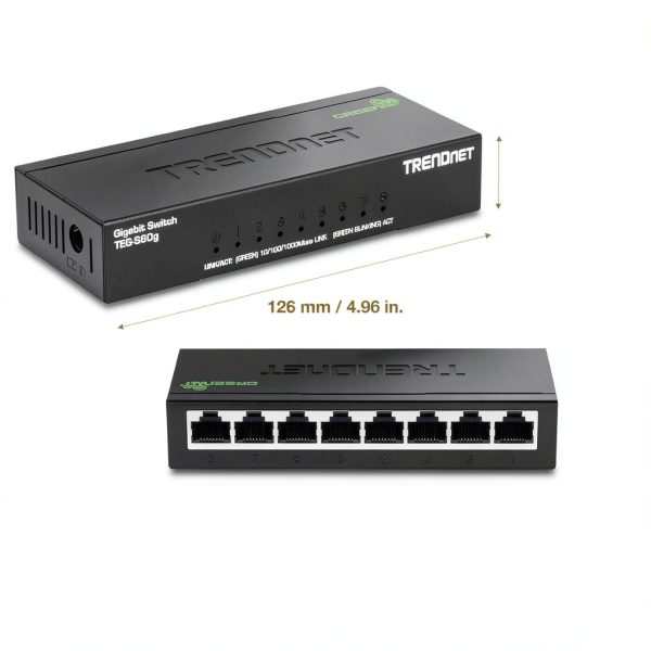 TRENDnet 8 Port Gigabit Switch GREENnet Metal Mini-7