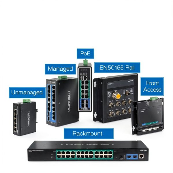TRENDnet Industrial Fast Ethernet DIN Rail Switch 5 Port-5