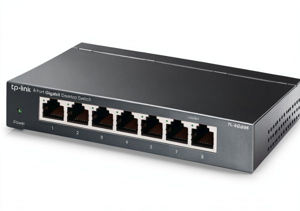 TP Link 8 Port Gigabit Switch Unmanaged Black Network Hub-0