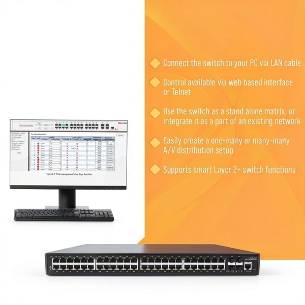 J Tech Digital 48 Port Gigabit PoE Switch AV Over IP-4