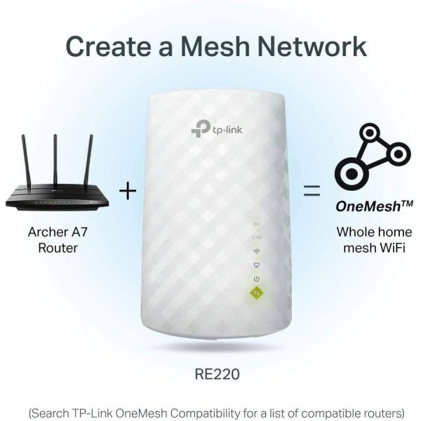 TP Link RE220 Dual Band Wi Fi Range Extender 750 Mbps-1