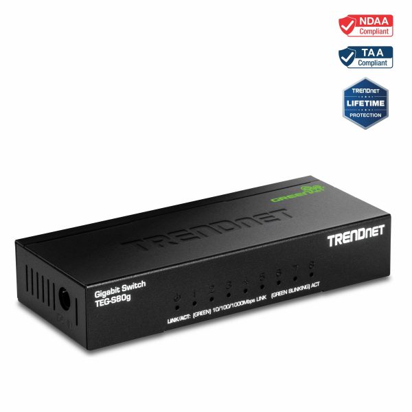 TRENDnet 8 Port Gigabit Switch GREENnet Metal Mini-6
