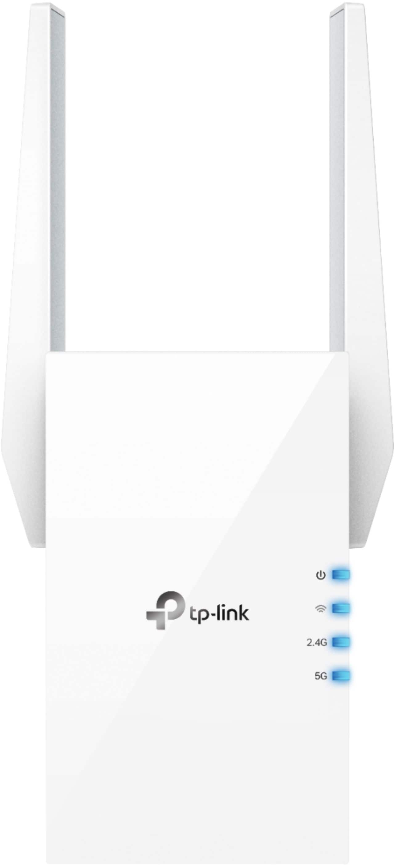 TP Link RE605X Wi Fi 6 Range Extender placed in a living room