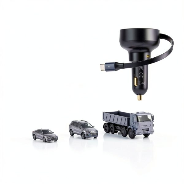 Pavo 30W Car Charger Retractable Cable Dual Port Fast-8