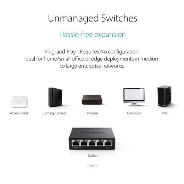 D Link 5 Port Gigabit Switch Metal Fanless Plug Play-3