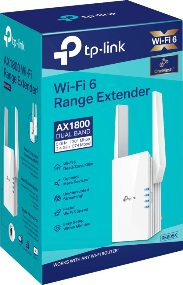 TP Link RE605X AX1800 Wi Fi 6 Range Extender White-4
