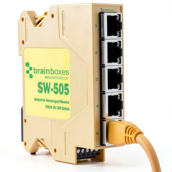 Brainboxes Industrial Ethernet Switch DIN Rail Compact 5-3