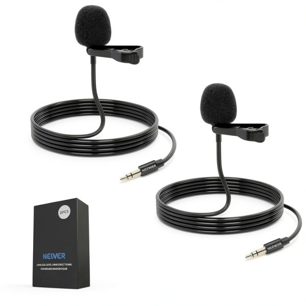 Neewer 2 Pack Lavalier Lapel Microphone Omnidirectional-0