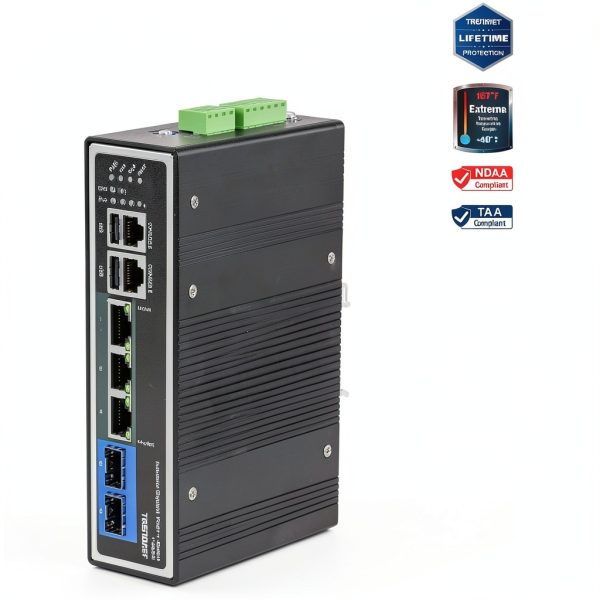Trendnet Industrial Gigabit PoE Switch DIN Rail Managed-0