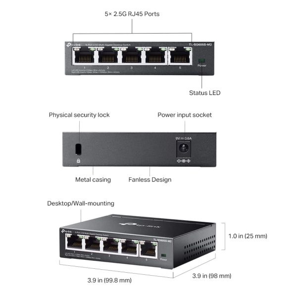 TP Link 5 Port 2.5G Multi Gigabit Desktop Switch Black-3