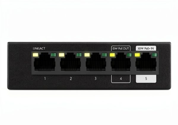 Luxul 5 Port Gb Multi Mount Switch with PD Power Black-1