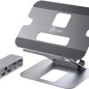 Aluminum Laptop Stand Foldable Multi Angle USB C Dock-1
