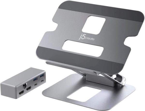 Aluminum Laptop Stand Foldable Multi Angle USB C Dock-1