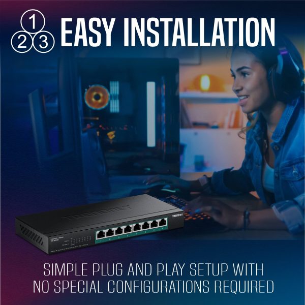 TRENDnet 8 Port 2.5G PoE++ Switch 230W Fanless Design-12