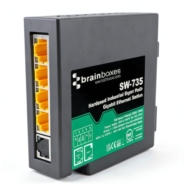Brainboxes Industrial 5 Port PoE+ Gigabit Ethernet Switch-0
