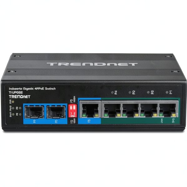 TRENDnet Industrial Gigabit PoE Switch DIN Rail IP30-2