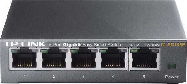 TP Link 5 Port Gigabit Smart Ethernet Switch Metal Gray-0