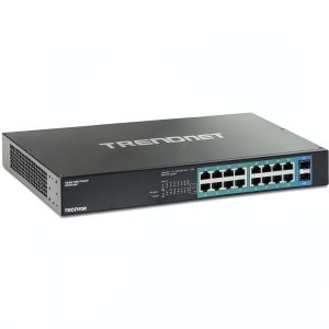 TRENDnet 18 Port Gigabit PoE Switch 16 PoE Ports 2 SFP Slots-0