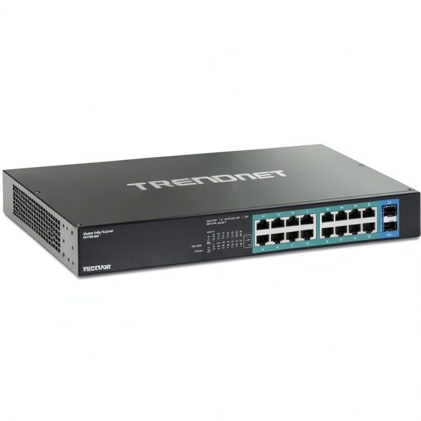 TRENDnet 18 Port Gigabit PoE Switch 16 PoE Ports 2 SFP Slots-0