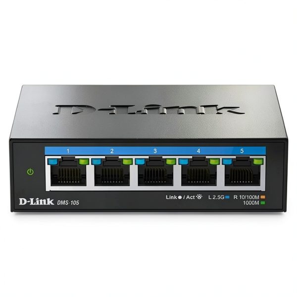 D Link 5 Port 2.5Gb Unmanaged Network Switch Fanless Plug-0