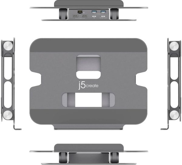 Aluminum Laptop Stand Foldable Multi Angle USB C Dock-2