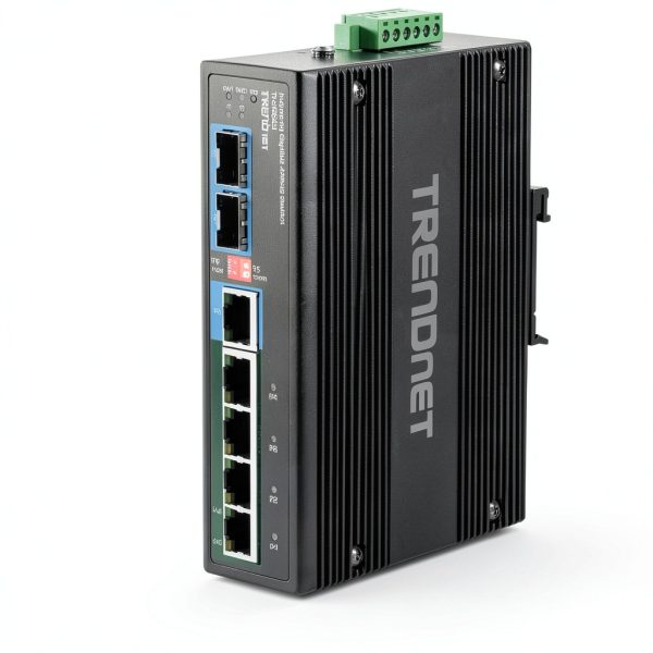 TRENDnet Industrial Gigabit PoE Switch DIN Rail IP30-1