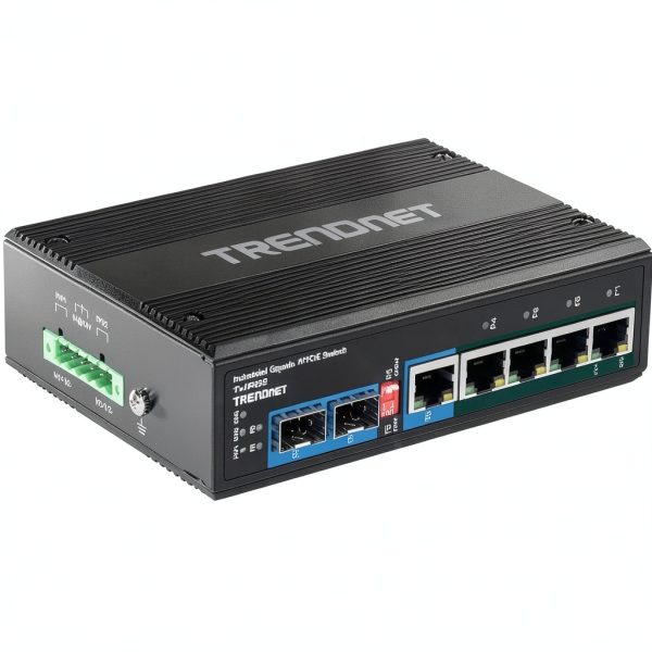 TRENDnet Industrial Gigabit PoE Switch DIN Rail IP30-5