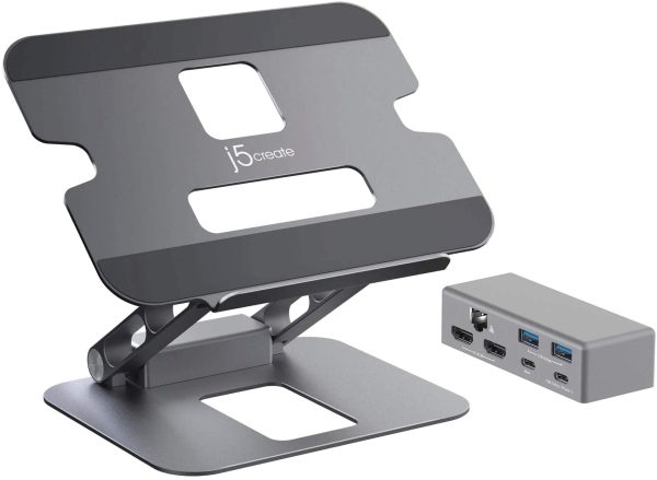Aluminum Laptop Stand Foldable Multi Angle USB C Dock-0